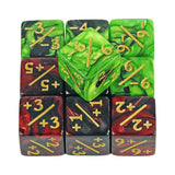 Six Sided Dice Set D6 Counters +1/+1 and -1/-1 Set  (10 Pack)