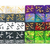 Six Sided Dice Set D6 Counters +1/+1 and -1/-1 Set  (10 Pack)