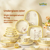 Pokémon Ceramic Tableware Set Bone China Plates Dinner Sets Microwave Safe Dinnerware Set for Home Bowl Set