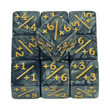 Six Sided Dice Set D6 Counters +1/+1 and -1/-1 Set  (10 Pack)