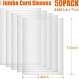 Jumbo Sleeves 5.4X7.5 Large Size Transparent Holder Protector For Oversized Cards